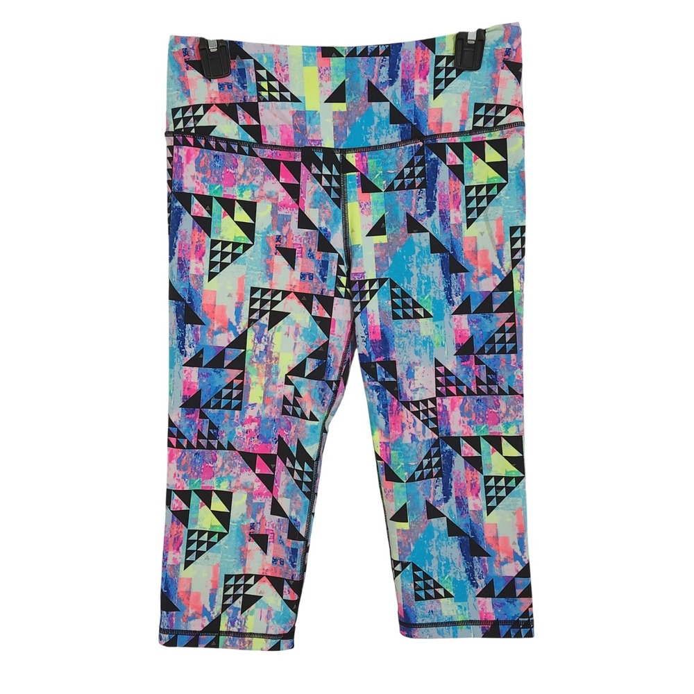 Victoria's Secret VSX Sport Knockout Crop Leggings Medium Colorful Geometric‎